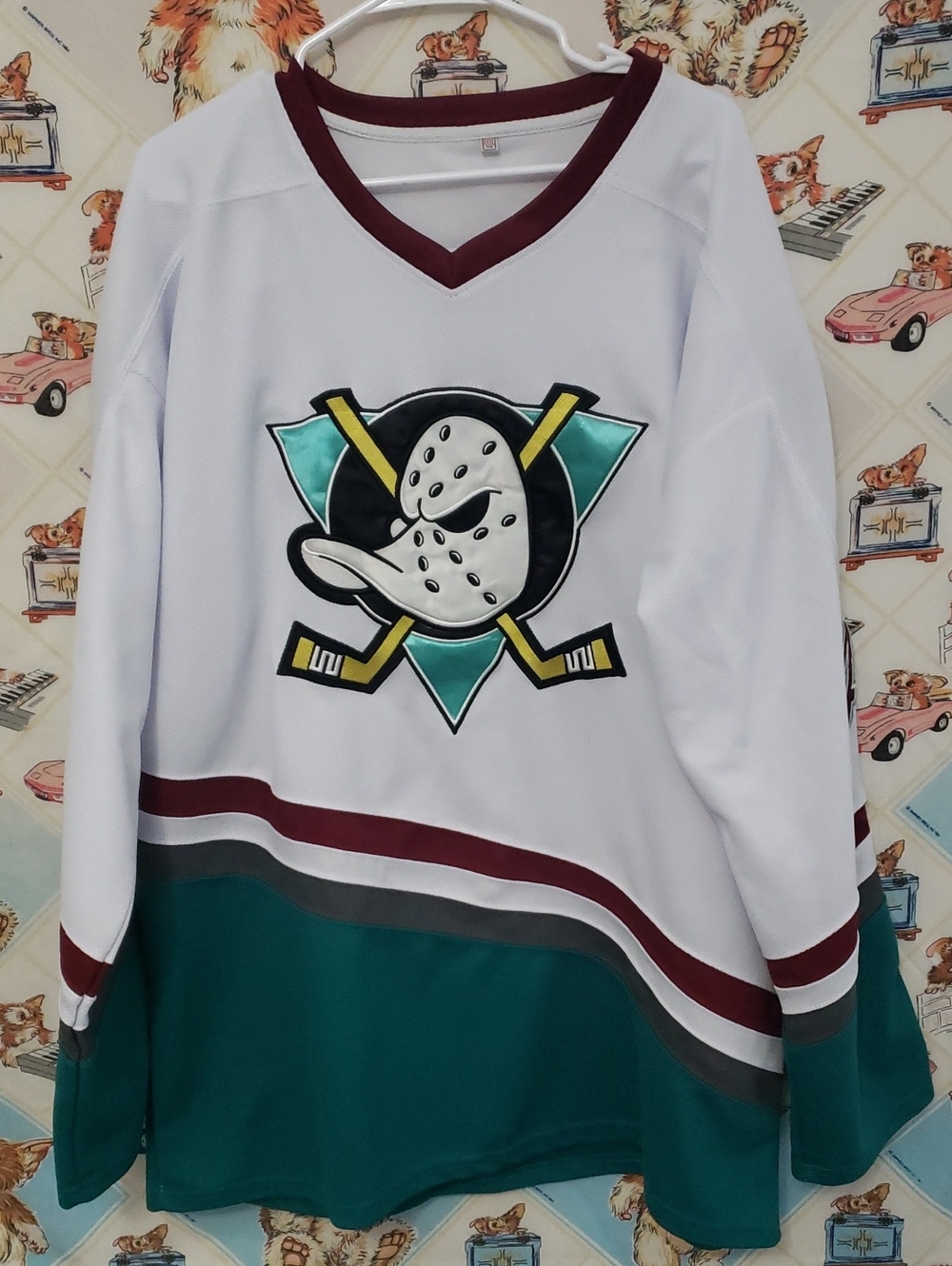 Anaheim Mighty Ducks #44 Fulton Reed White Teal Burgundy Hockey Jersey XXXL - Picture 2 of 6